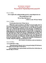 Đề thi học sinh giỏi môn Ngữ văn Lớp 7 - Đề 1 (Có đáp án)